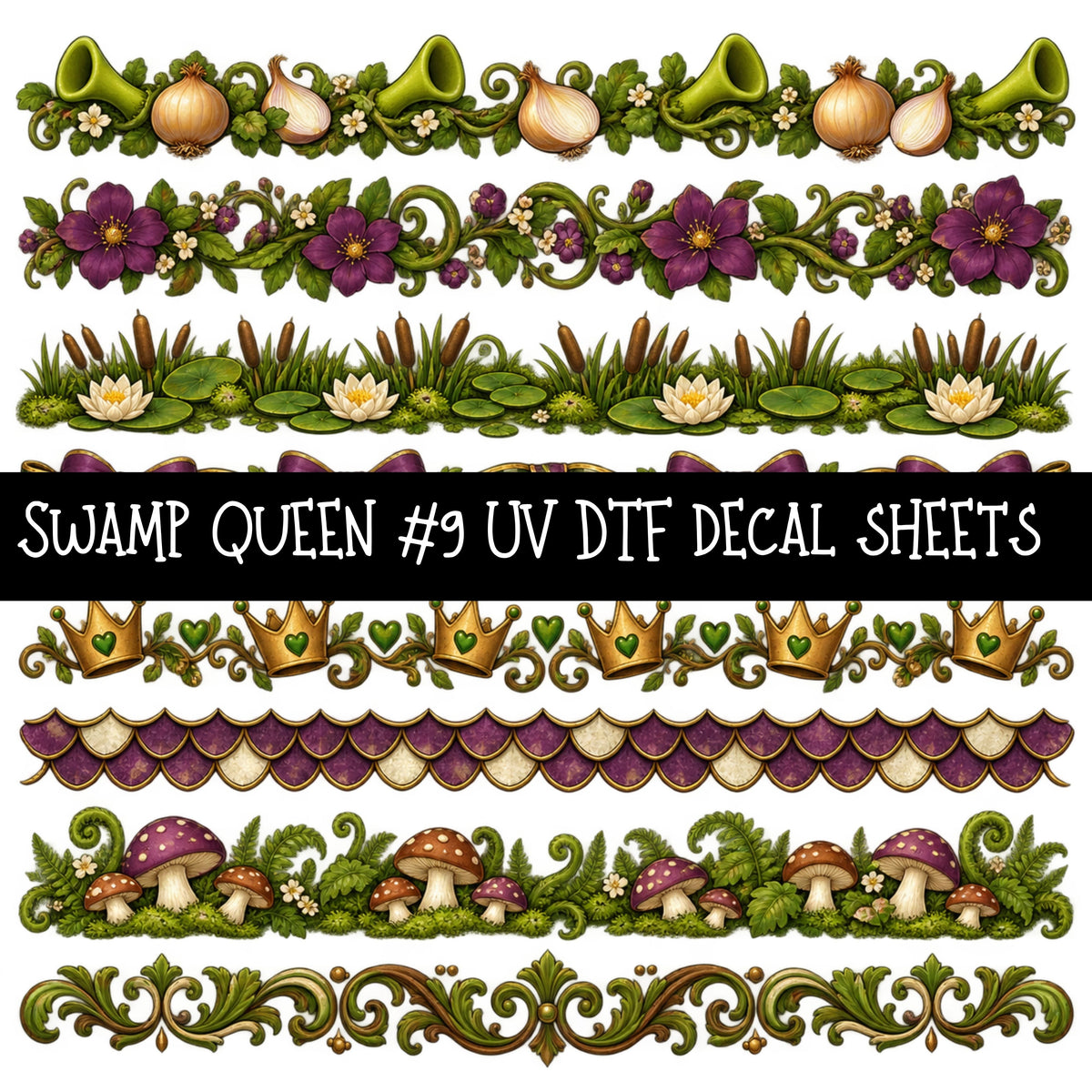 Swamp Queen UV DTF Decal sheets 10 Designs available