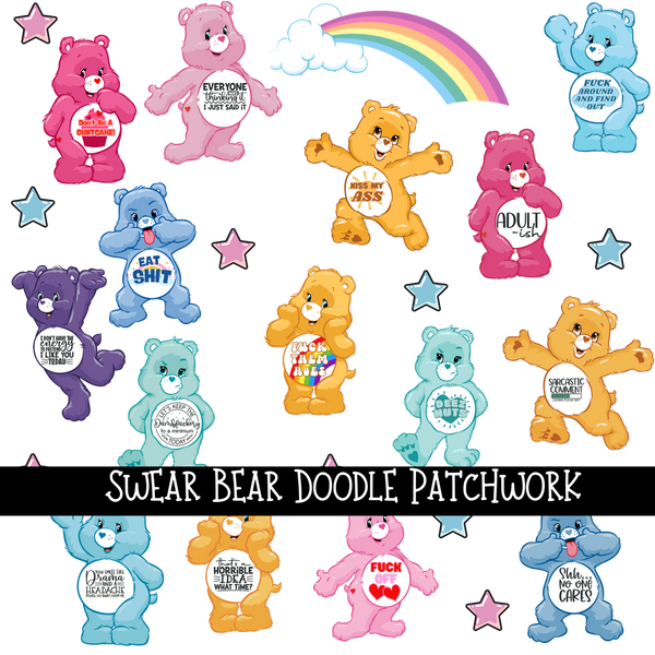 Swear Bears Doodle Patchwork Set