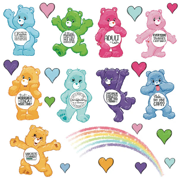 Swear Bears- UV DTF Decal accent Sheet 2 varients