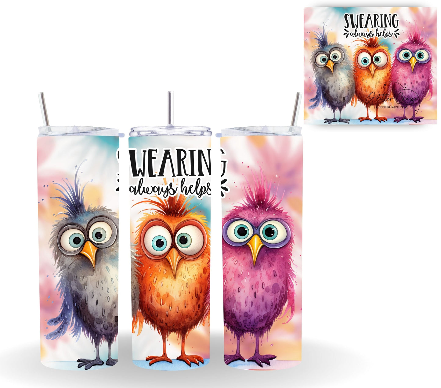 Crazy Birds - Adhesive Vinyl Wrap - 18 Designs