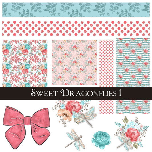 Sweet Dragonflies UV DTF Decal Sheets 2 design options