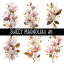 Sweet Magnolias- UV DTF Decal sheet 5 sheet designs to choose from