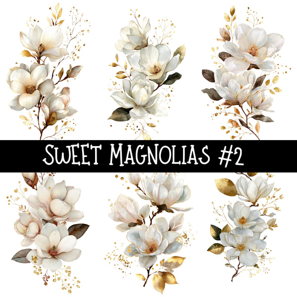 Sweet Magnolias- UV DTF Decal sheet 5 sheet designs to choose from