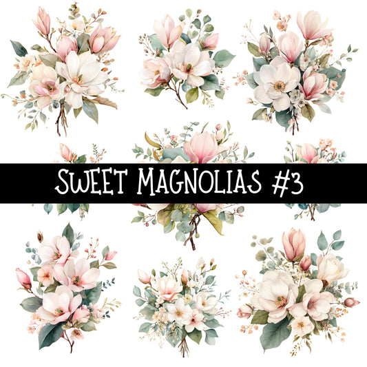 Sweet Magnolias- UV DTF Decal sheet 5 sheet designs to choose from