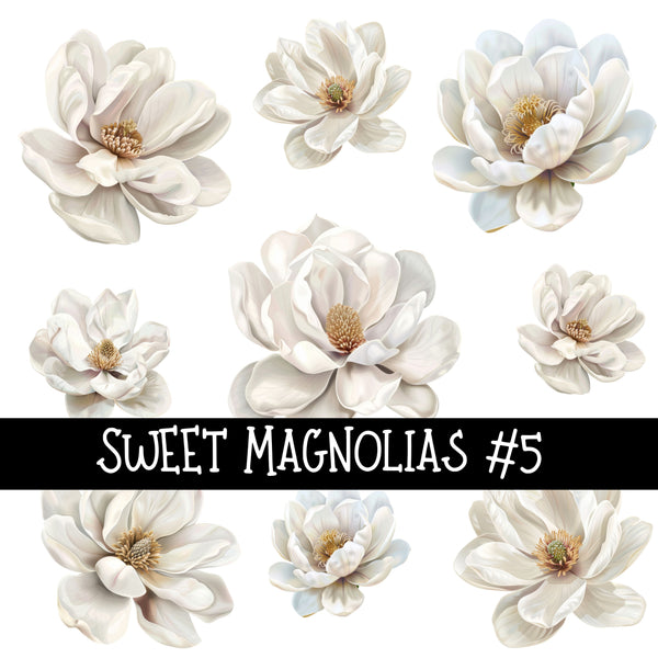 Sweet Magnolias- UV DTF Decal sheet 5 sheet designs to choose from