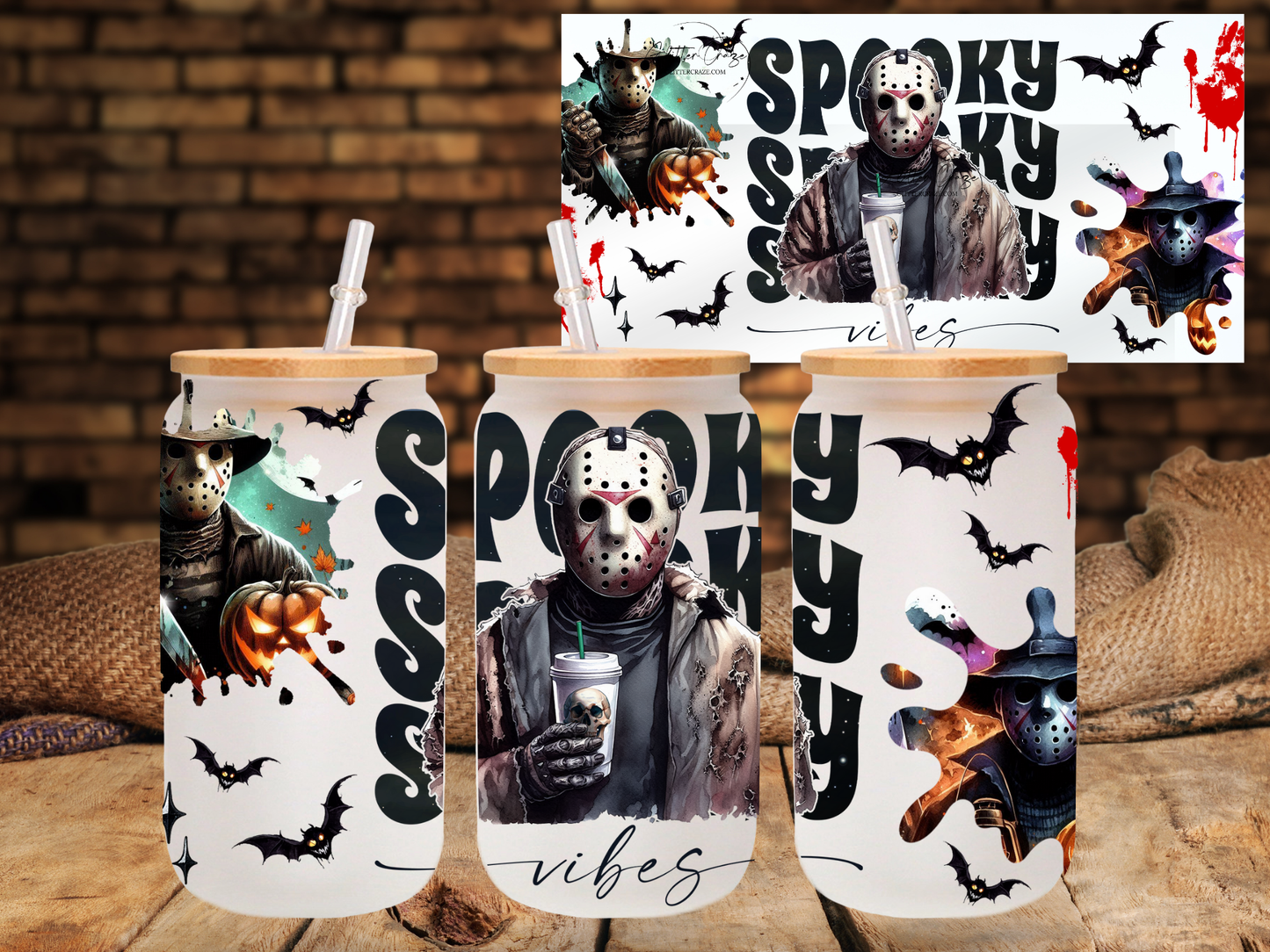 Spooky vibes 16oz UV DTF Libby Wraps- (8 variants)