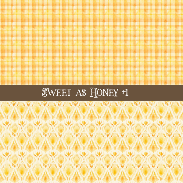 Sweet as Honey Duo precut vinyl sheet- 2 coordinating patterns on one sheet (4 Variants)