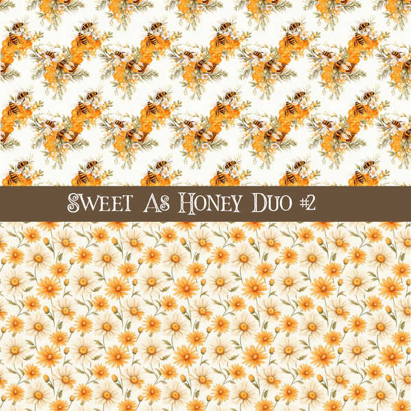 Sweet as Honey Duo precut vinyl sheet- 2 coordinating patterns on one sheet (4 Variants)