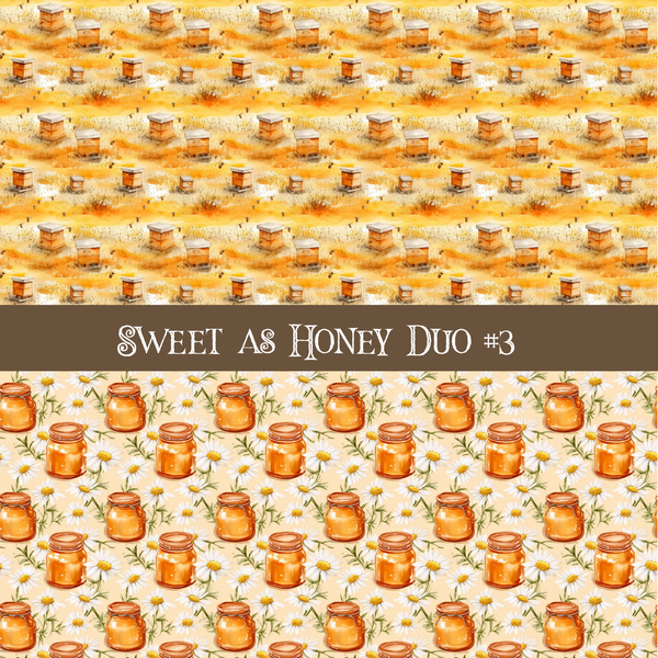Sweet as Honey Duo precut vinyl sheet- 2 coordinating patterns on one sheet (4 Variants)