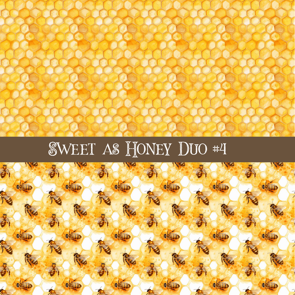 Sweet as Honey Duo precut vinyl sheet- 2 coordinating patterns on one sheet (4 Variants)