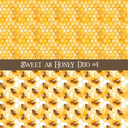 Sweet as Honey Duo precut vinyl sheet- 2 coordinating patterns on one sheet (4 Variants)