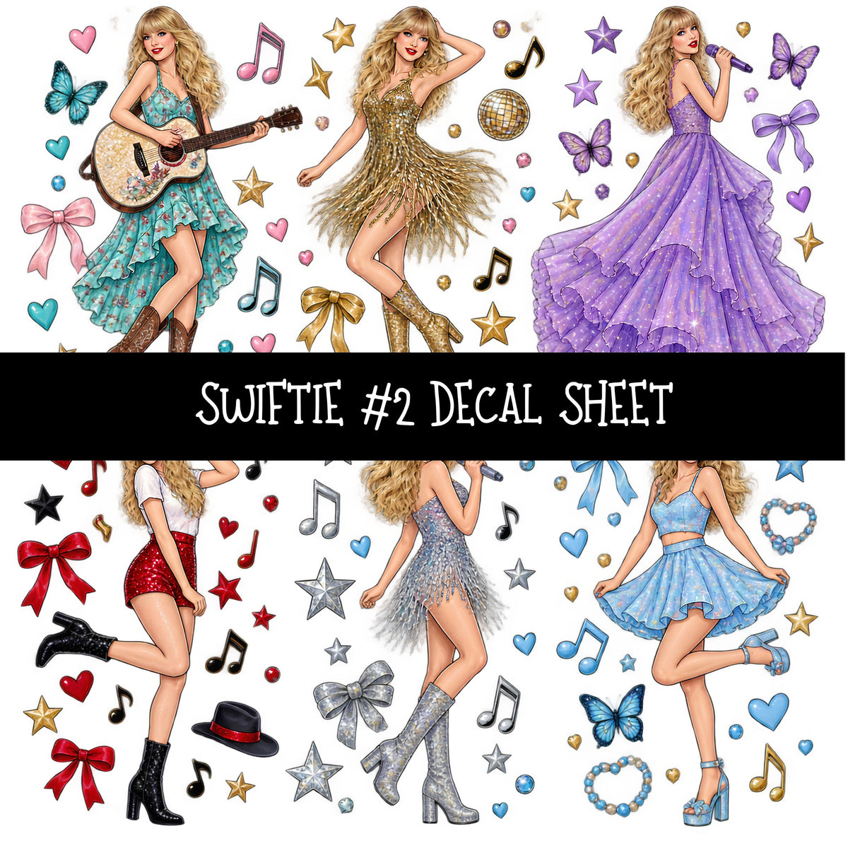 Swiftie UV DTF Decal sheets 13 Designs available