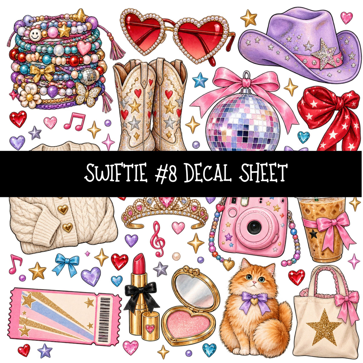 Swiftie UV DTF Decal sheets 13 Designs available