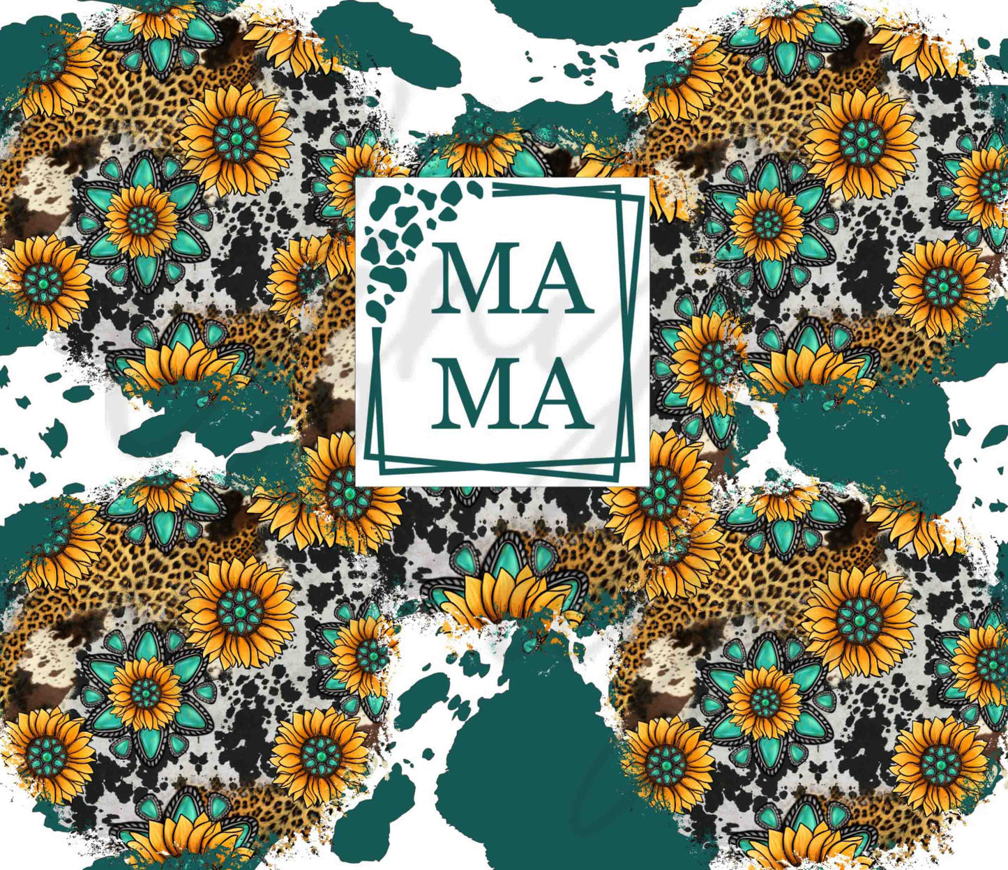 Teal Mama Cow - Adhesive Vinyl Wrap