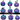 Teal and purple pumpkins - UV DTF Decal sheet 2 varriants