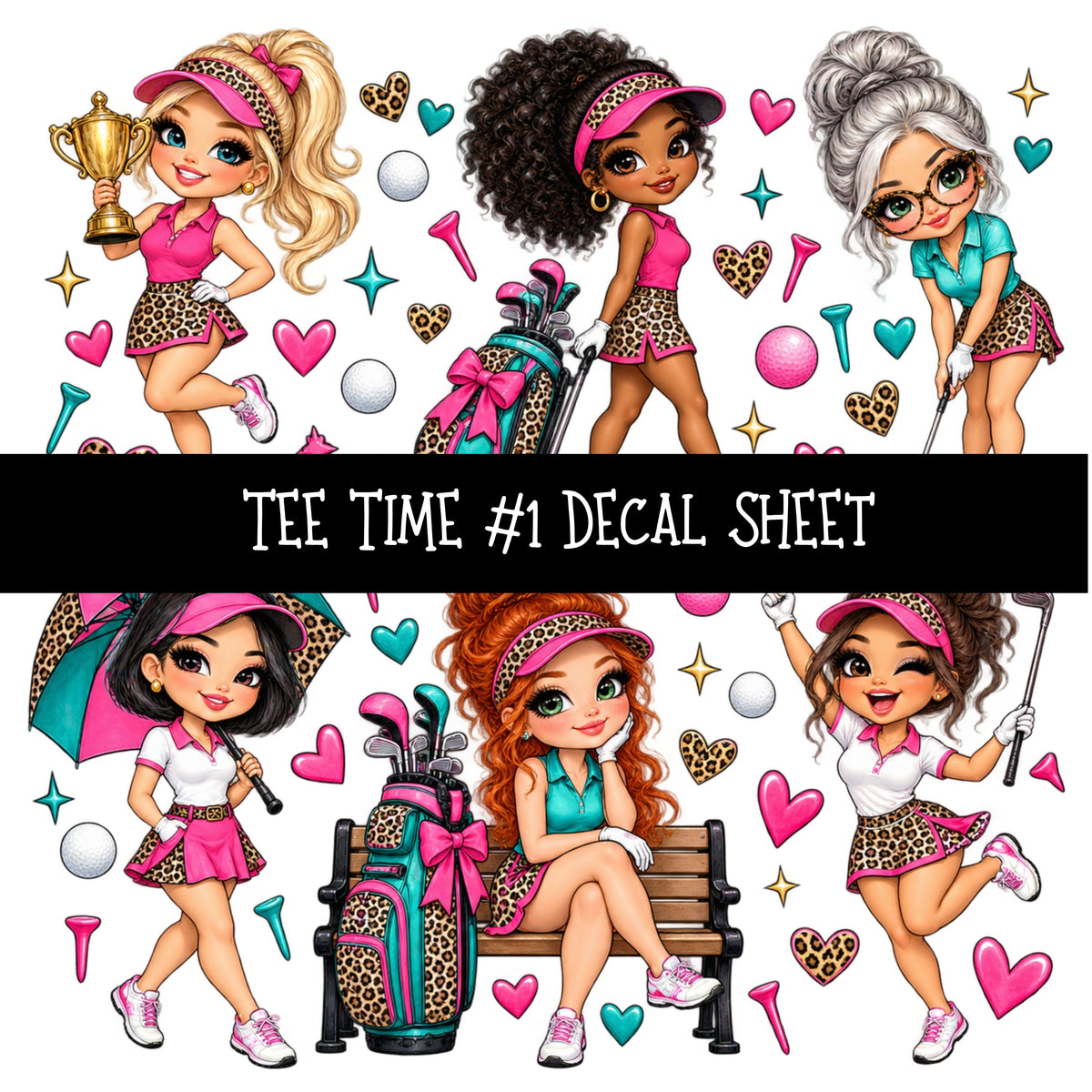 Tee Time UV DTF Decal sheets 11 Designs available