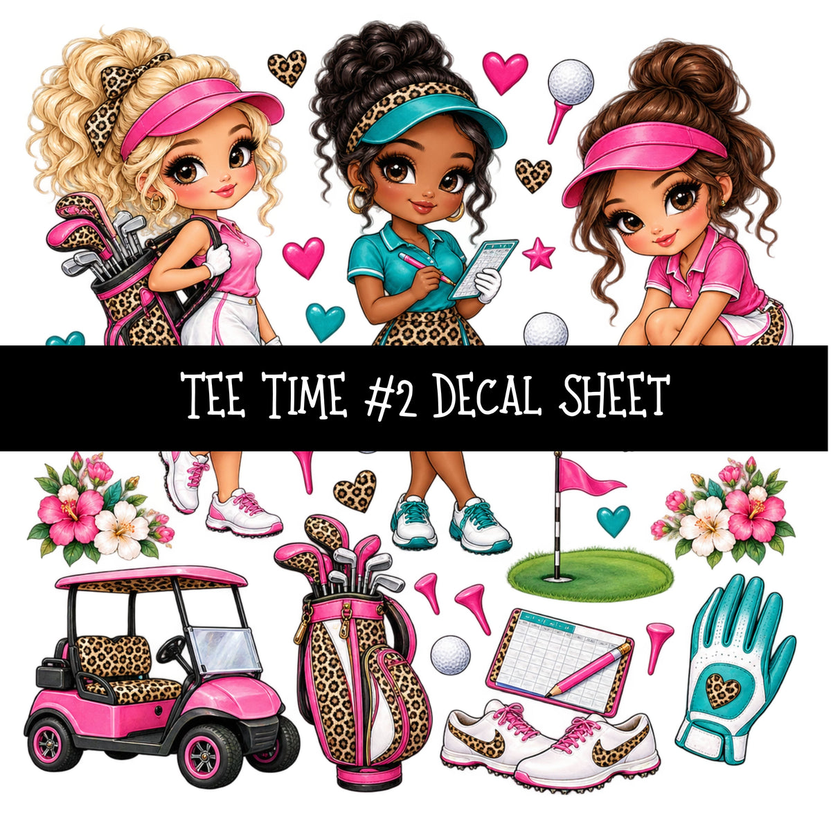Tee Time UV DTF Decal sheets 11 Designs available