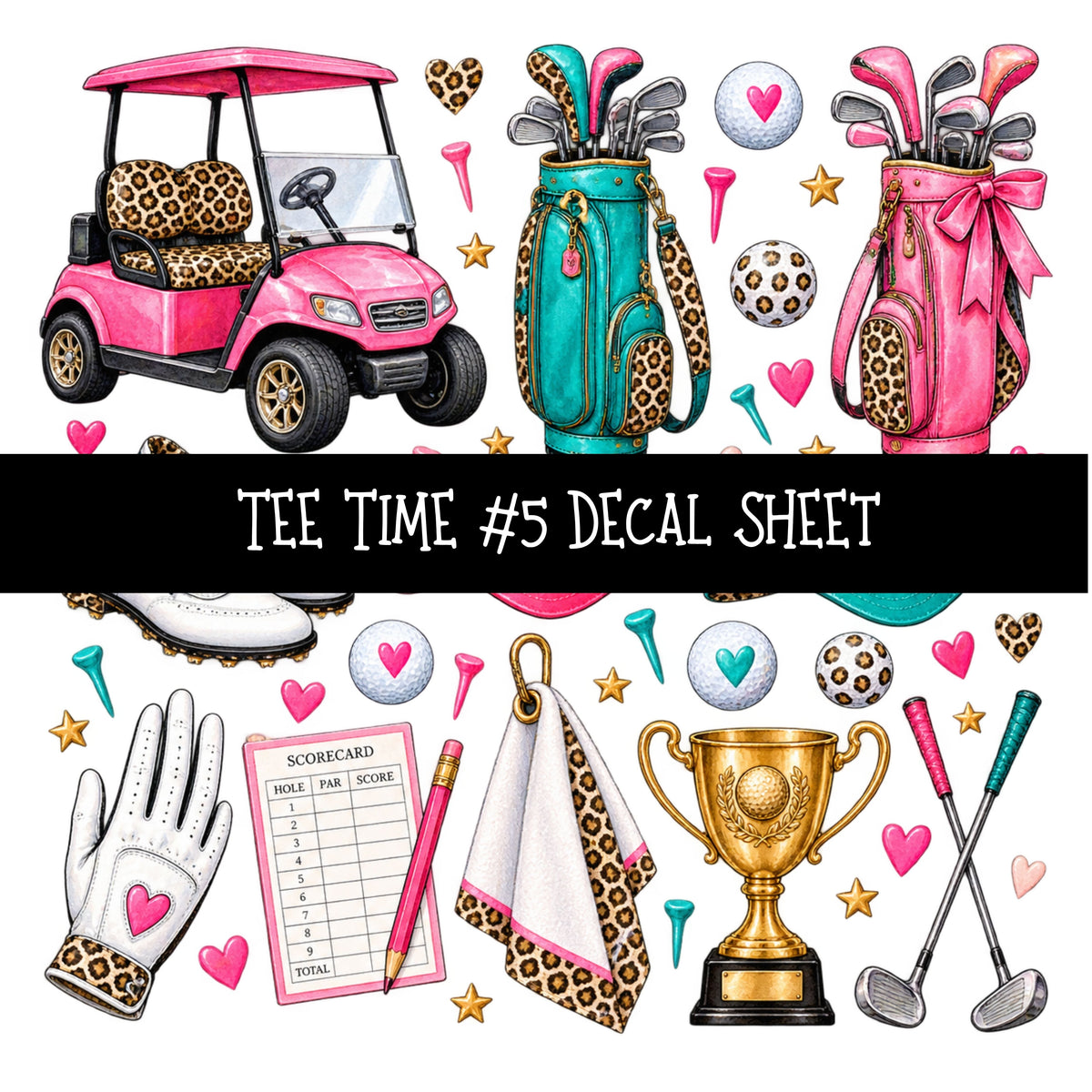 Tee Time UV DTF Decal sheets 11 Designs available