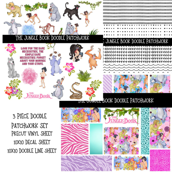 Jungle Book Doodle Patchwork Set