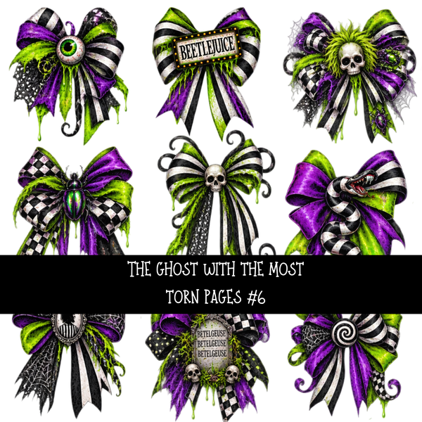 The ghost with the Most Torn Pages UV DTF Decal sheets 8 Designs available