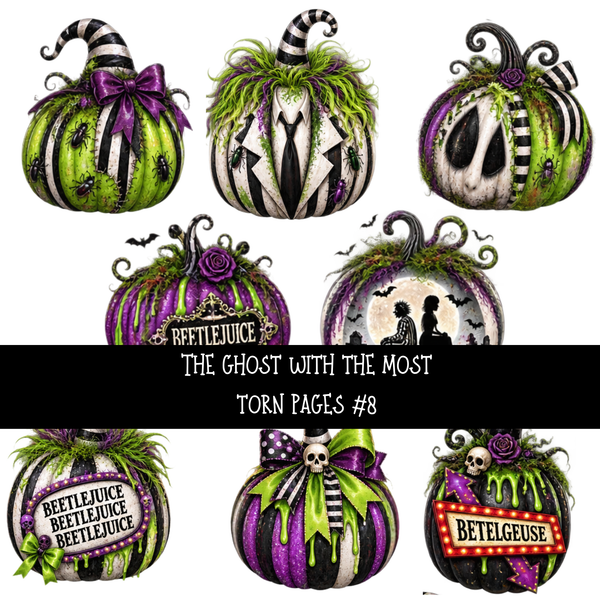 The ghost with the Most Torn Pages UV DTF Decal sheets 8 Designs available