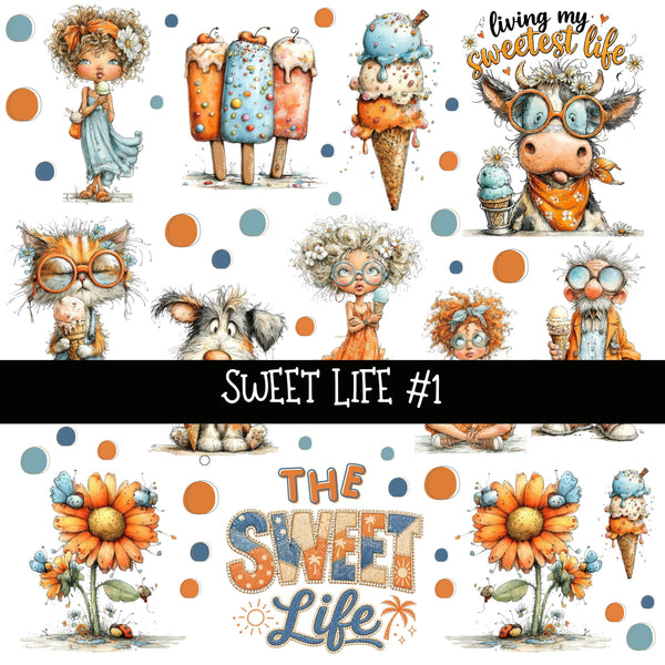Sweet Life UV DTF Decal sheets 7 Design Options