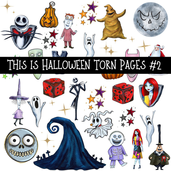 This is Halloween Torn Pages UV DTF Decal sheets 6 Designs available