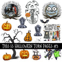 This is Halloween Torn Pages UV DTF Decal sheets 6 Designs available
