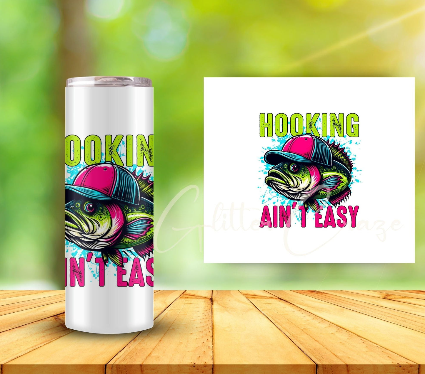 Hooking ain't easy - UV DTF Decal - 3 sizes