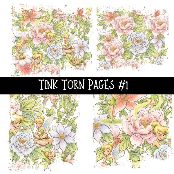 Tink Torn Pages UV DTF Decal sheets 6 Designs available