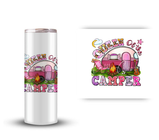 Queen of the camper pink - UV DTF Decal