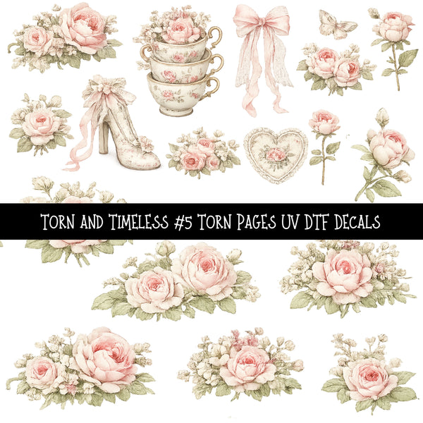Torn and Timeless Torn Pages UV DTF Decal sheets 5 designs available