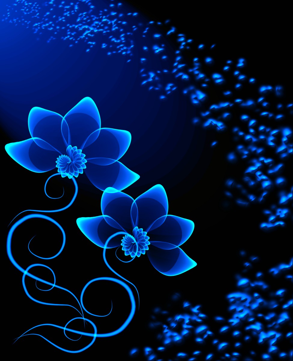 Transparent Blue Flower - Adhesive Vinyl Partial Wrap