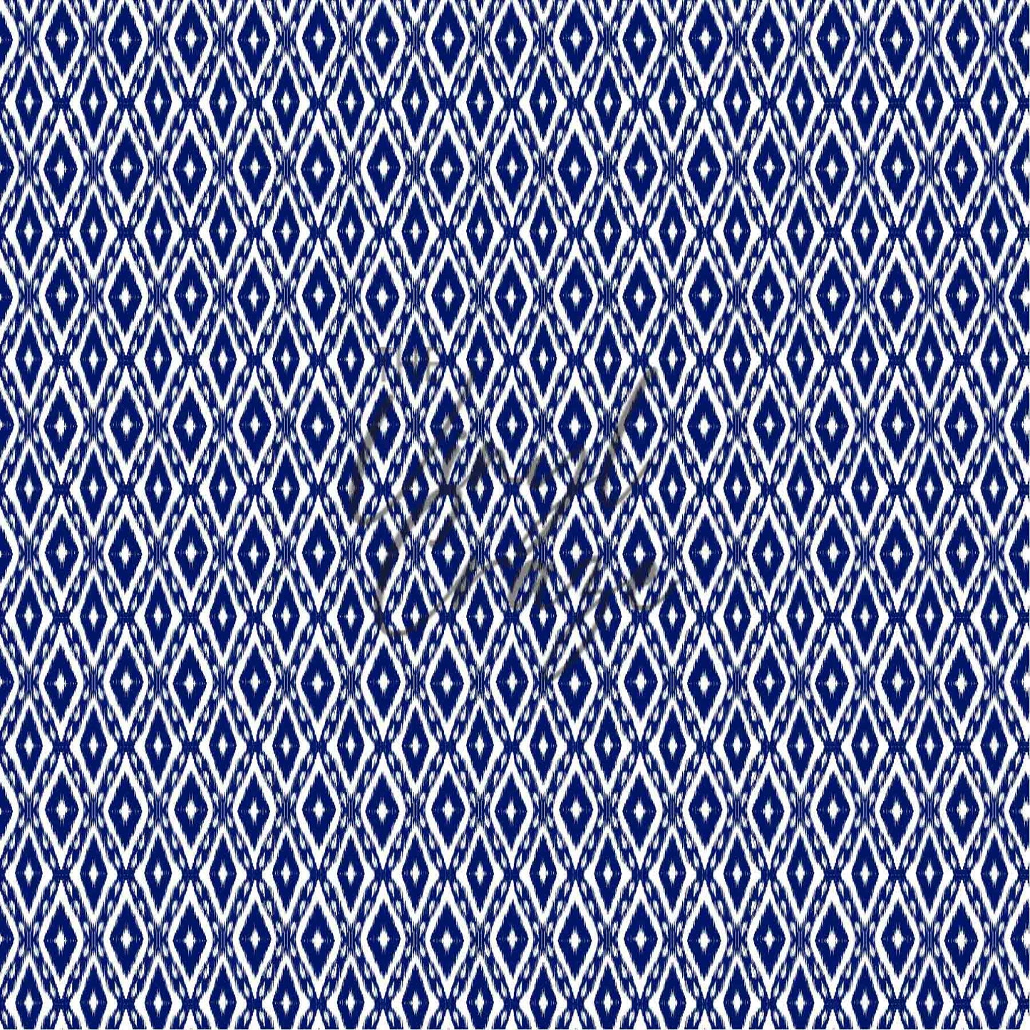 Blue and White Tribal Art - Adhesive Vinyl 12x12 Sheet