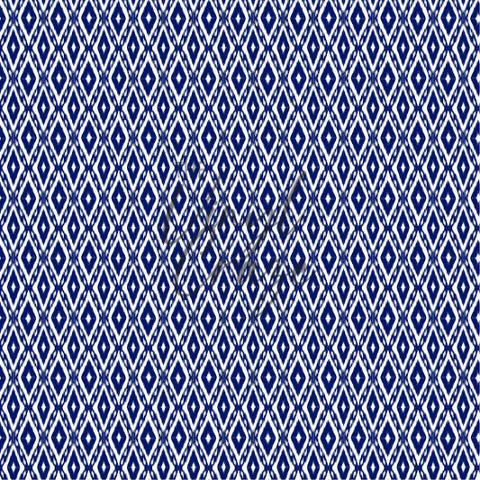 Blue and White Tribal Art - Adhesive Vinyl 12x12 Sheet