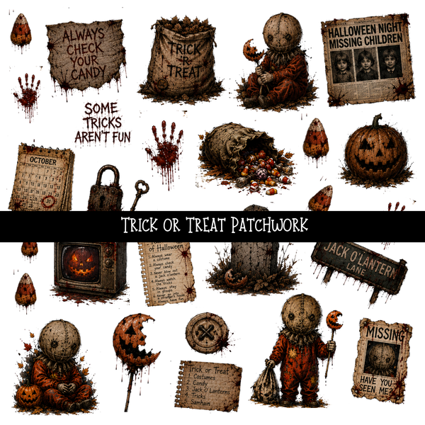 Trick or Treat Doodle Patchwork Set