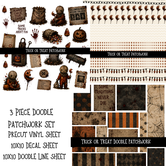 Trick or Treat Doodle Patchwork Set
