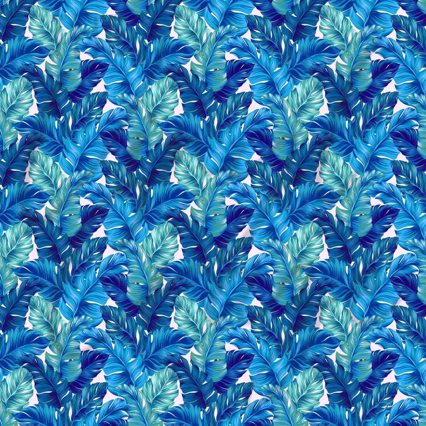 Tropical Blue Leaves- Adhesive Vinyl Sheets