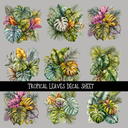 Tropical Leaves - UV DTF Decal sheets