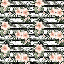 Tropical Striped Hibiscus - Adhesive Vinyl  Sheets