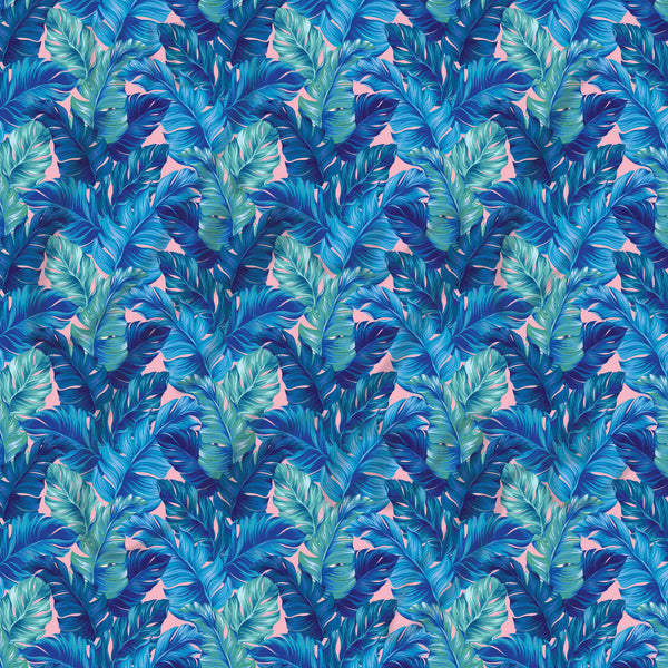 Tropical Blue Leaves- Adhesive Vinyl Sheets