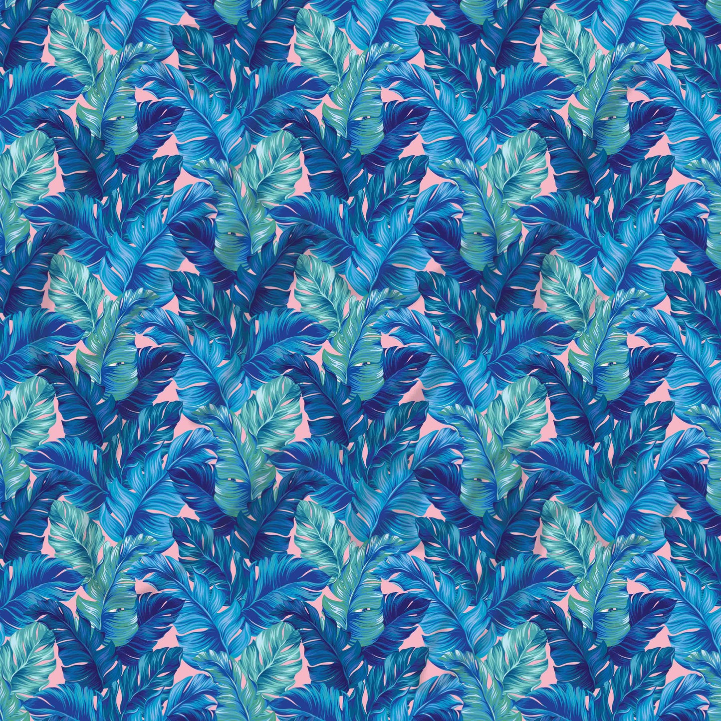 Tropical Blue Leaves- Adhesive Vinyl Sheets