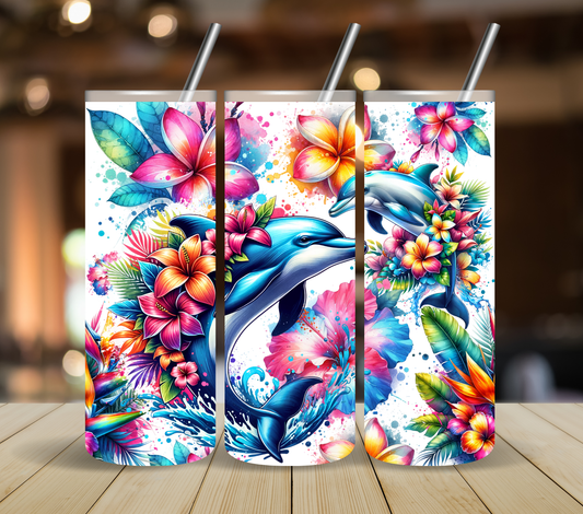 Tropical Dolphins - Adhesive Vinyl Wrap
