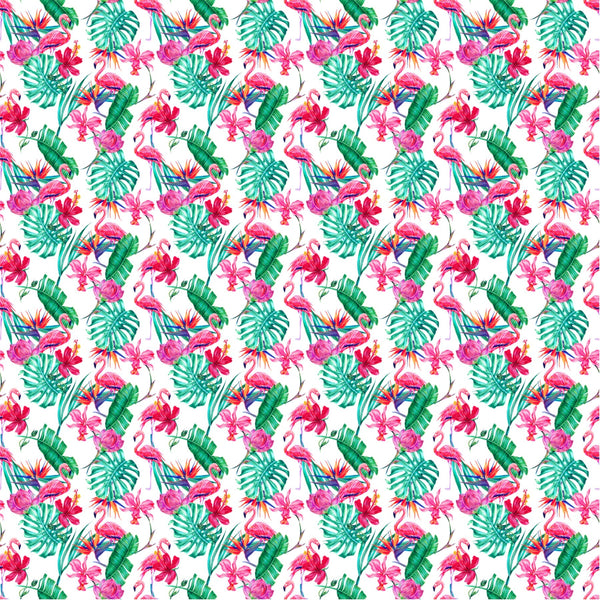 Flamingo And Hibiscus - Adhesive Vinyl Sheets