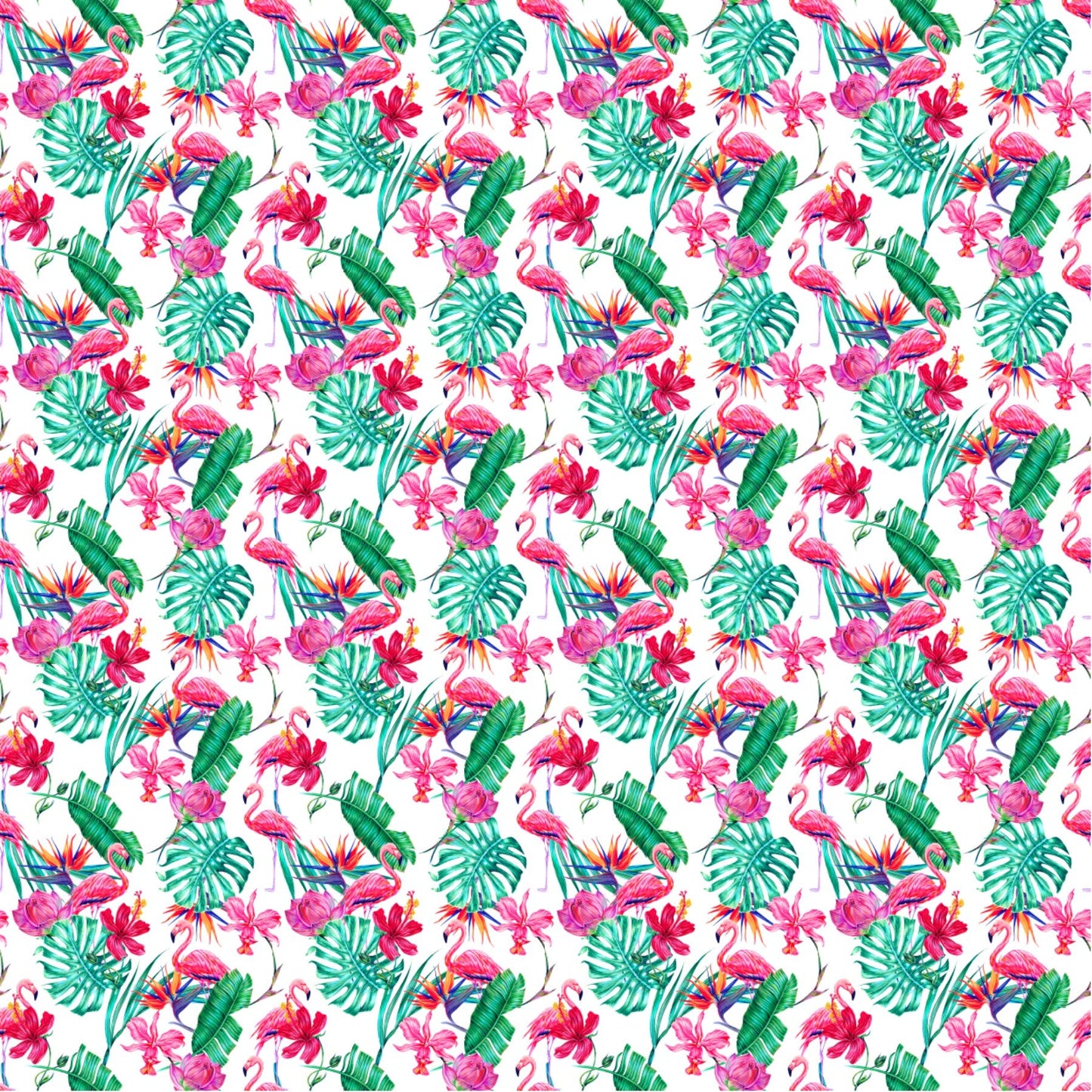 Flamingo And Hibiscus - Adhesive Vinyl Sheets