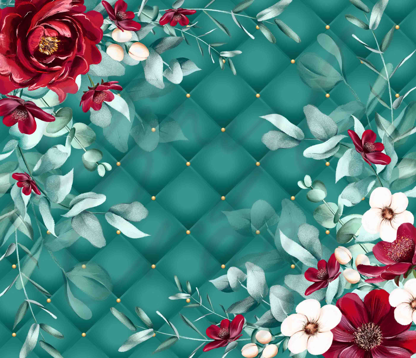 Tufted Burgundy Floral - Adhesive Vinyl Wrap