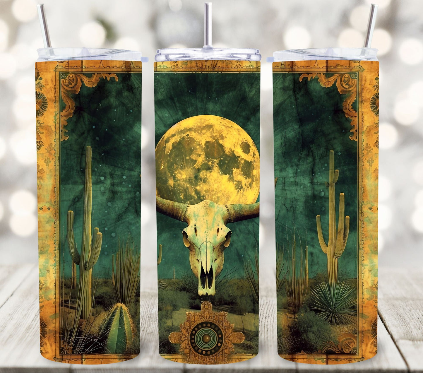 Full Moon Cow Skull - Adhesive Vinyl Wrap