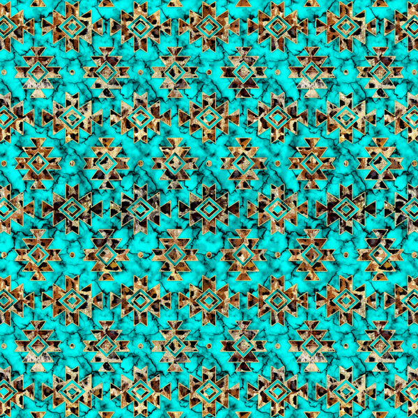 Turquoise Aztec - Adhesive Vinyl Sheets