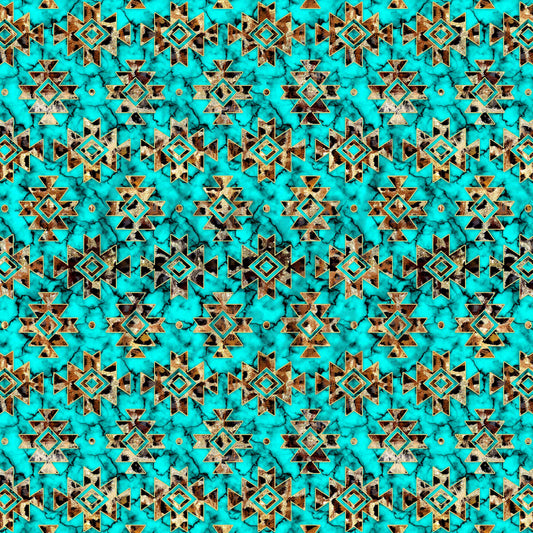 Turquoise Aztec - Adhesive Vinyl Sheets