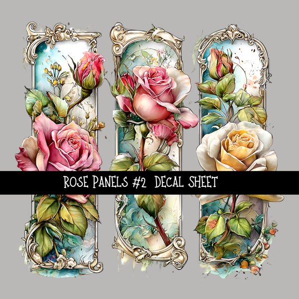 Rose panels - UV DTF Decal sheets 11 Designs to choose from